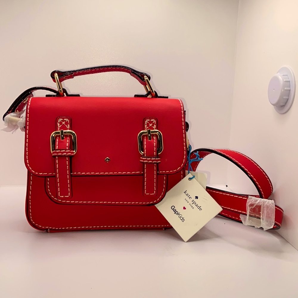 Kate Spade NY Scout Girls Saffiano Leather Crossbody Bag Lollipop Red